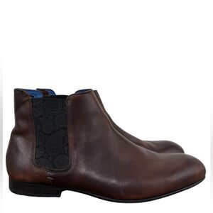 Ted Baker London Chelsea "Kayto" Brown Leather Dress Boots! Men's Size 13 US